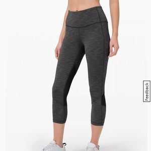 Heather Gray Pace Rival High-Rise Crop 22"